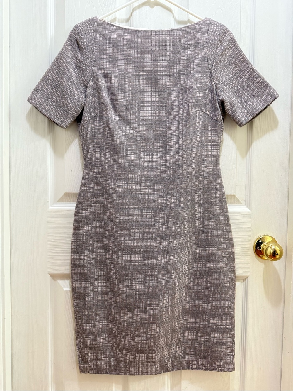 Tocca Textured Vintage Dress Pink/Grey Knee Length